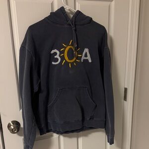 3OA Navy Blue Hoodie with Sun Design